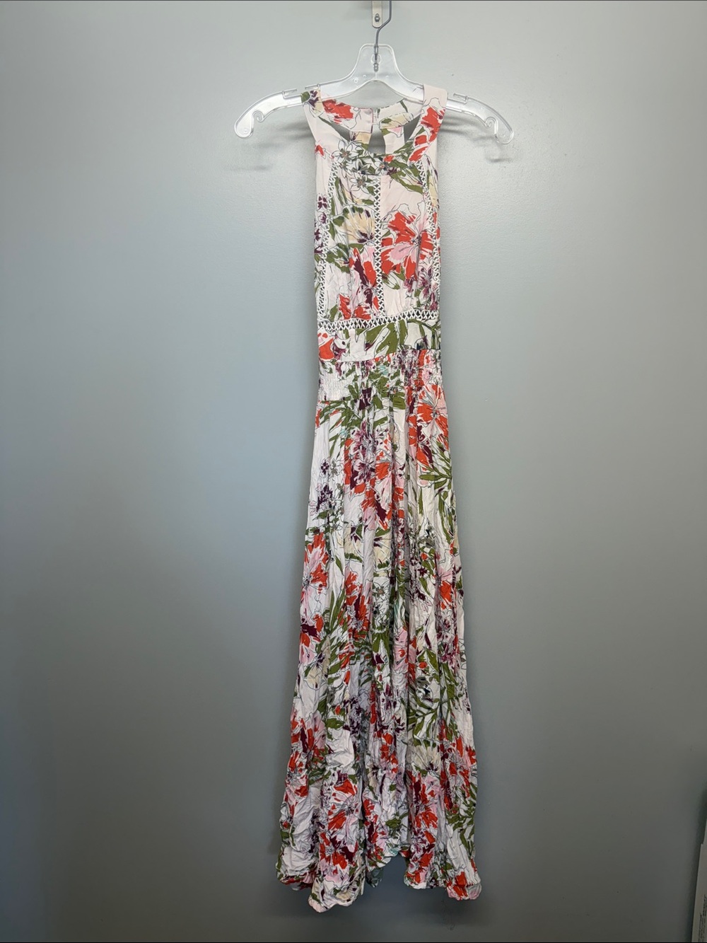 Abel The Label Anthropologie Floral Halter Backless Maxi Dress